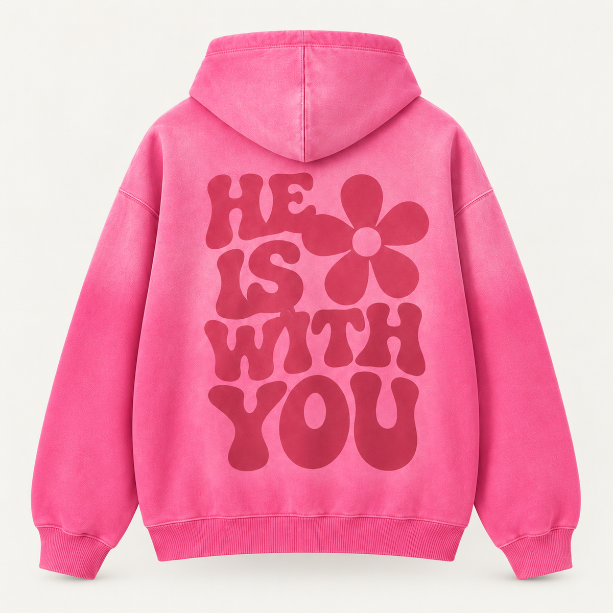He Is With You Heavyweight Sunfade Oversized Hoodie