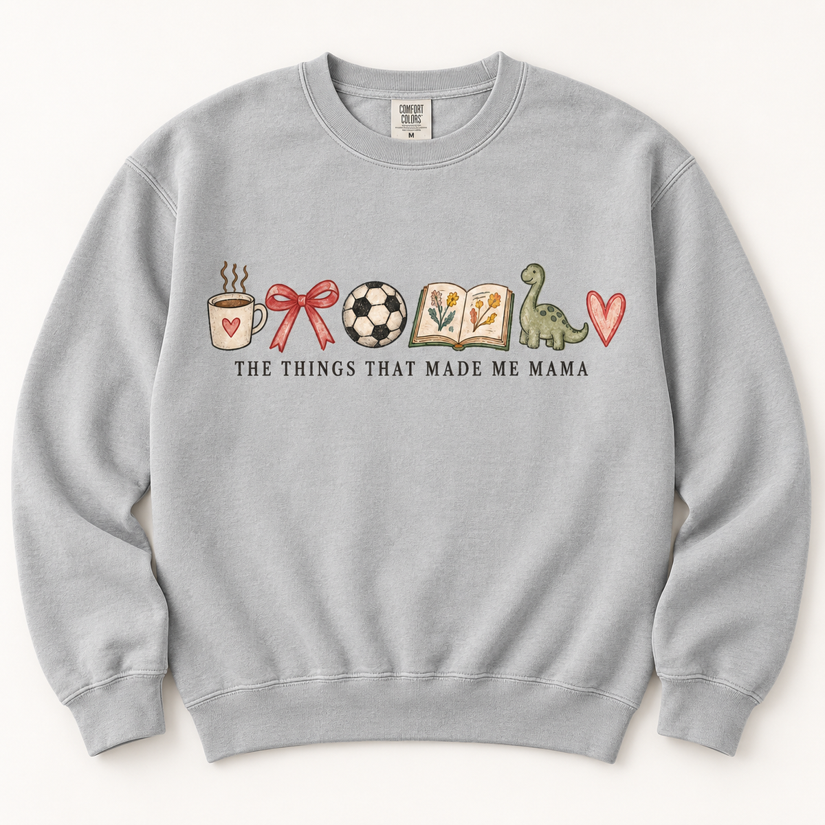 Personalized Mama Sweatshirt – Kids Names on Sleeve | Comfort Colors 1466