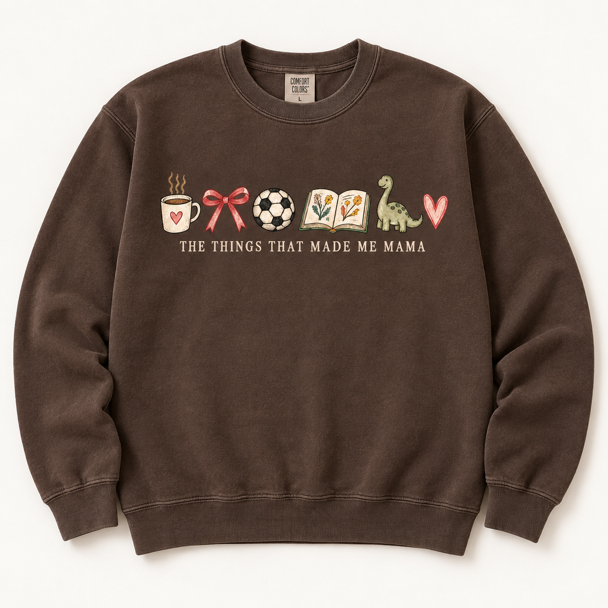 Personalized Mama Sweatshirt – Kids Names on Sleeve | Comfort Colors 1466