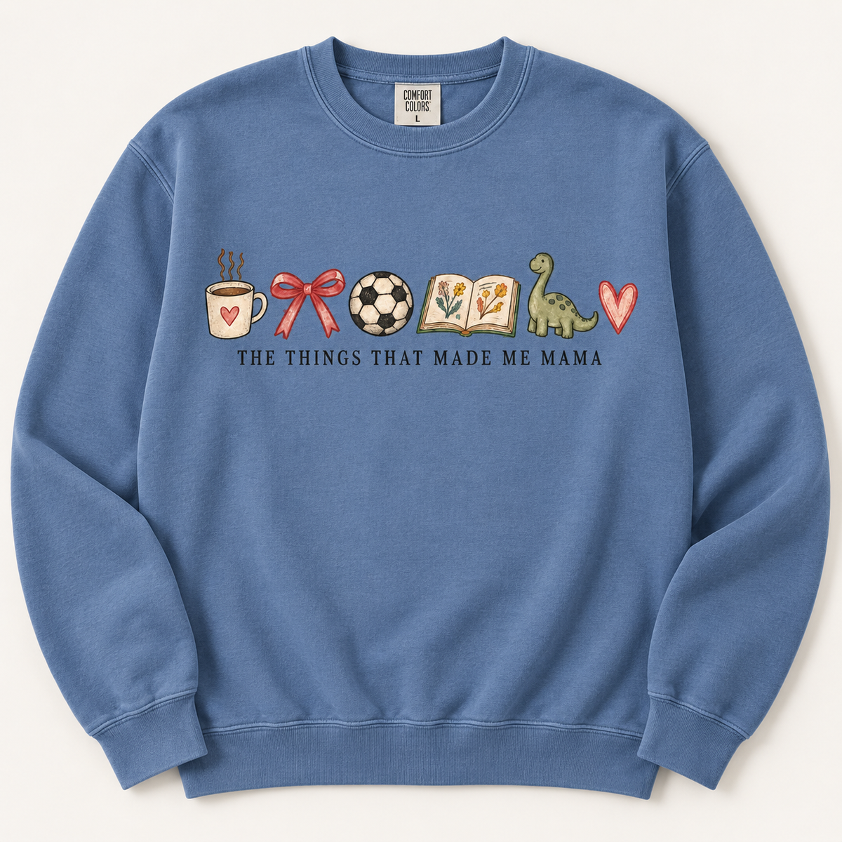 Personalized Mama Sweatshirt – Kids Names on Sleeve | Comfort Colors 1466