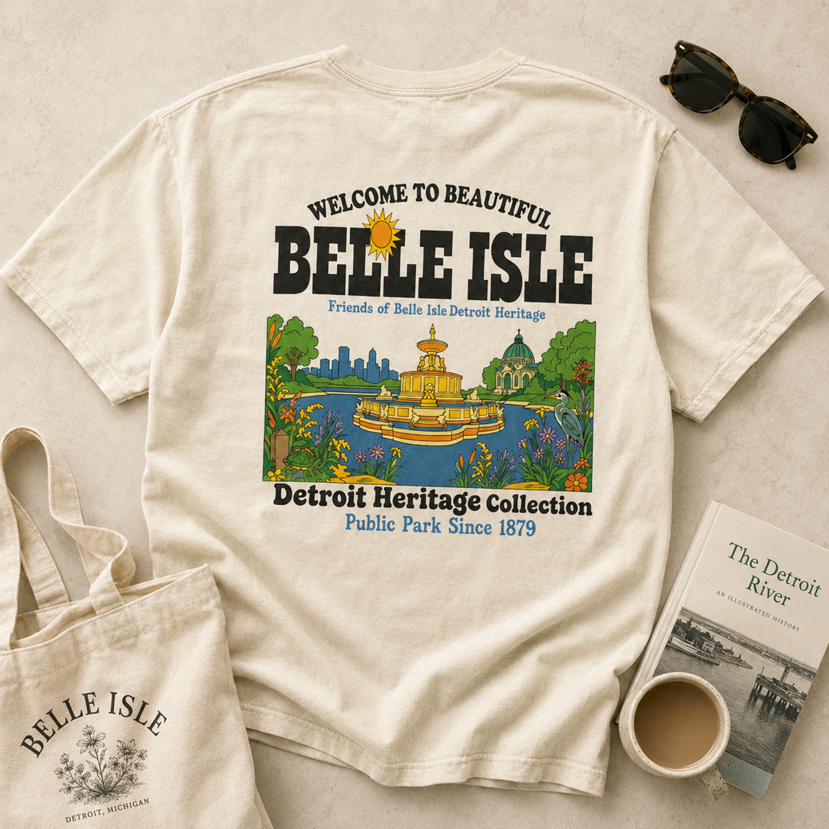 Belle Isle Detroit Heritage Comfort Colors Tee