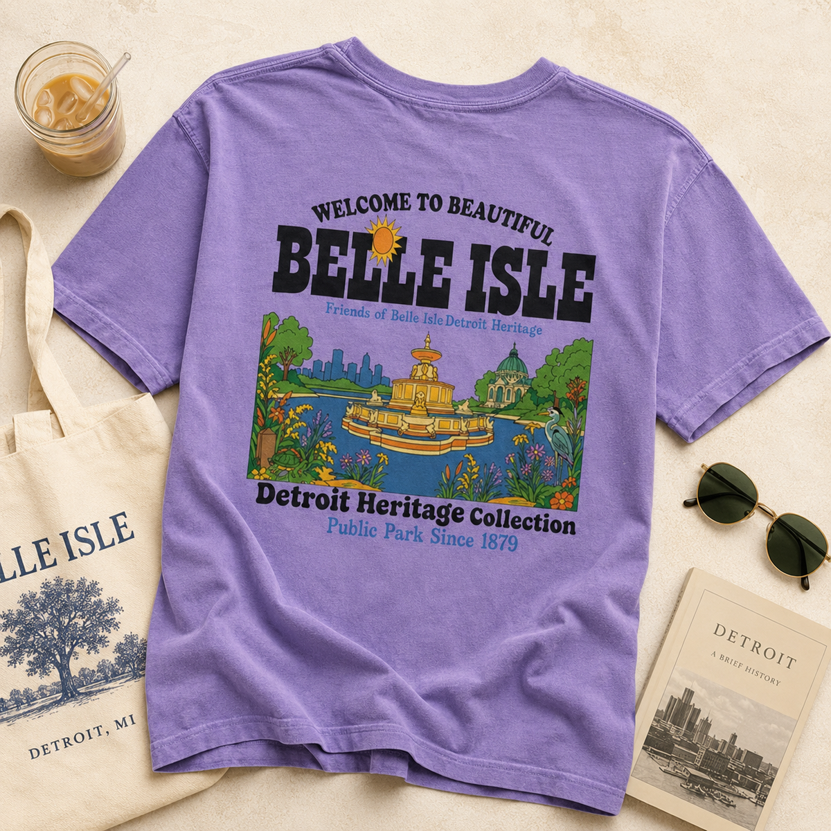 Belle Isle Detroit Heritage Comfort Colors Tee