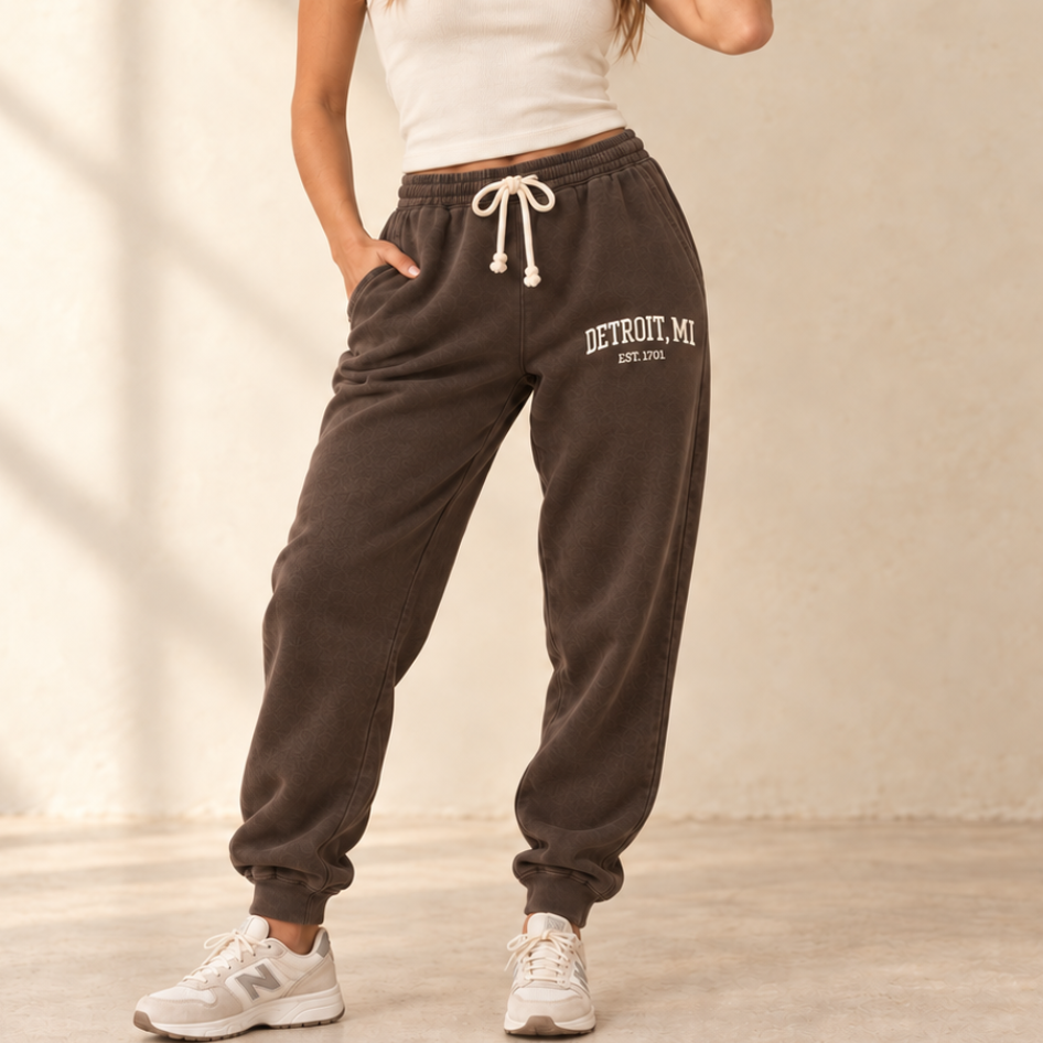 Detroit MI Comfort Colors Joggers | Garment-Dyed Sweatpants