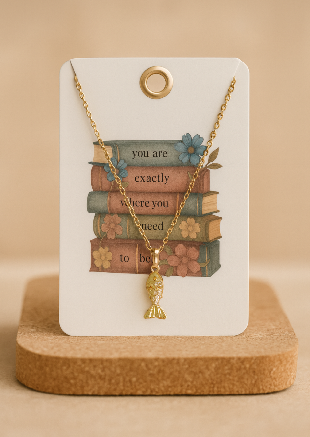 Gold Fish Pendant Necklace | 18k Gold Plating | Ocean Symbol & Christian Gift