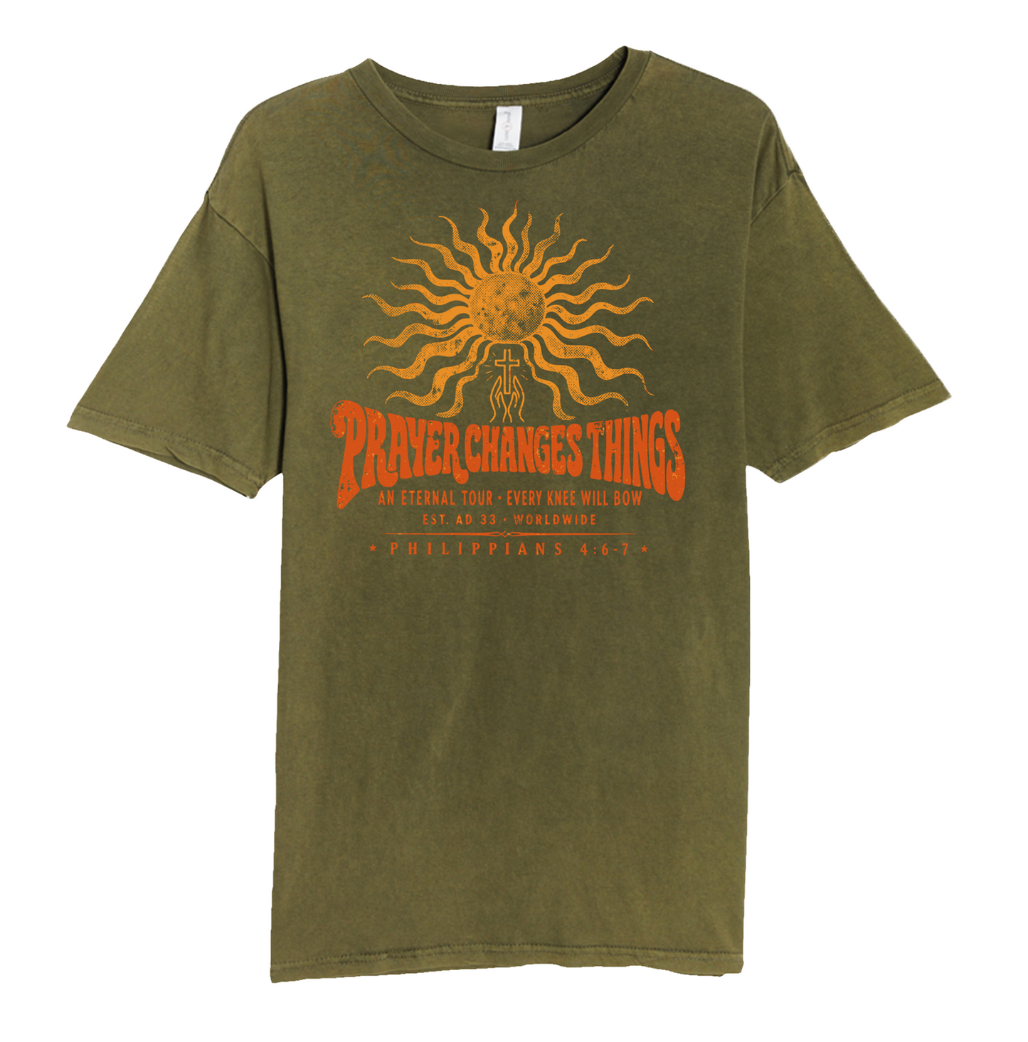 Vintage Sun Graphic Tee — Retro 'Peace, Groove & Vibes' Crewneck