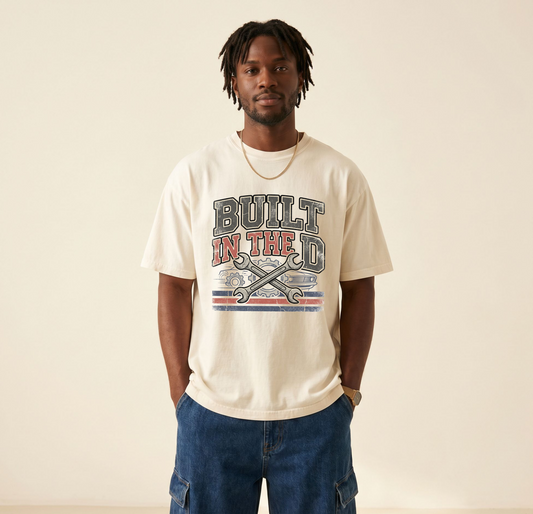 Built in the D Mechanic T-Shirt — Detroit Pride Vintage Tools Tee