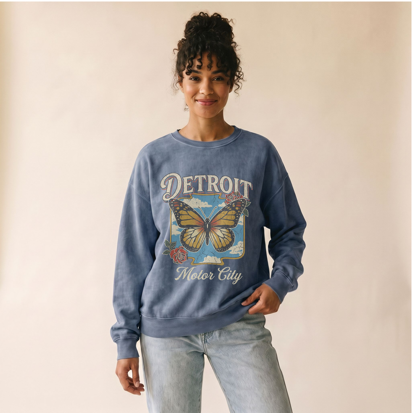 Detroit Motor City Butterfly Sweatshirt