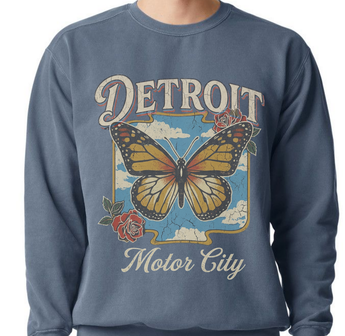 Detroit Motor City Butterfly Sweatshirt