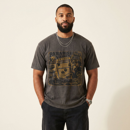 Paradise Valley Detroit T-Shirt Black Bottom Jazz District Tee Vintage Detroit History Shirt