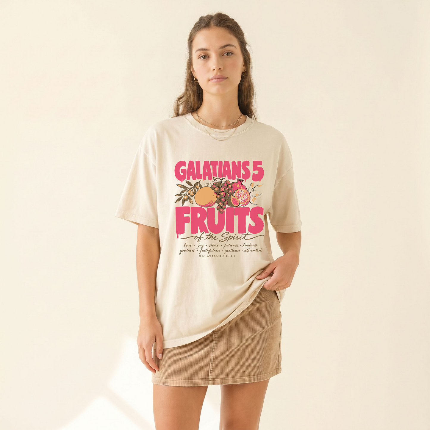 : Fruits of the Spirit Shirt  Galatians 5:22-23 Vintage Christian Band Tee Faith Gift Comfort Colors