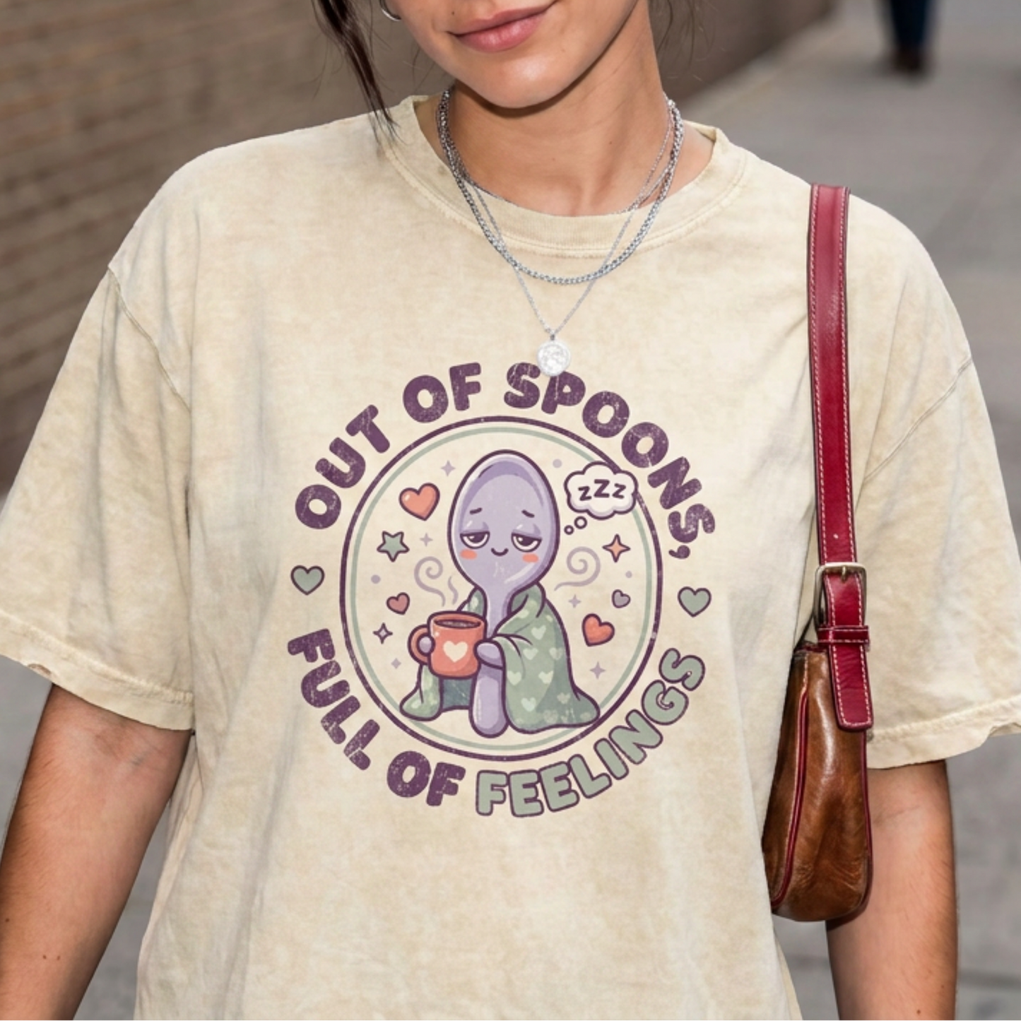 Out of Spoons Full of Feelings Shirt Spoon Theory Chronic Illness Tee Cute Spoonie Gift