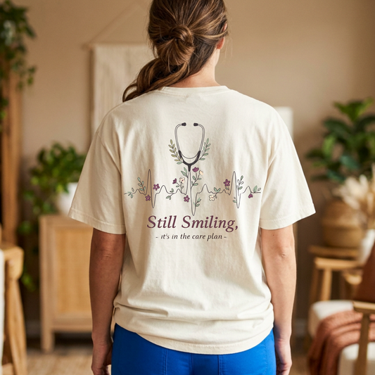 Personalized Floral Stethoscope Nurse T-Shirt Custom Name Gift