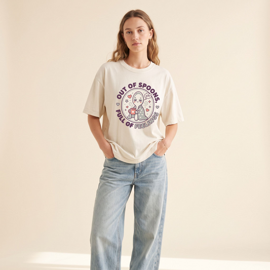 Out of Spoons Full of Feelings Shirt Spoon Theory Chronic Illness Tee Cute Spoonie Gift