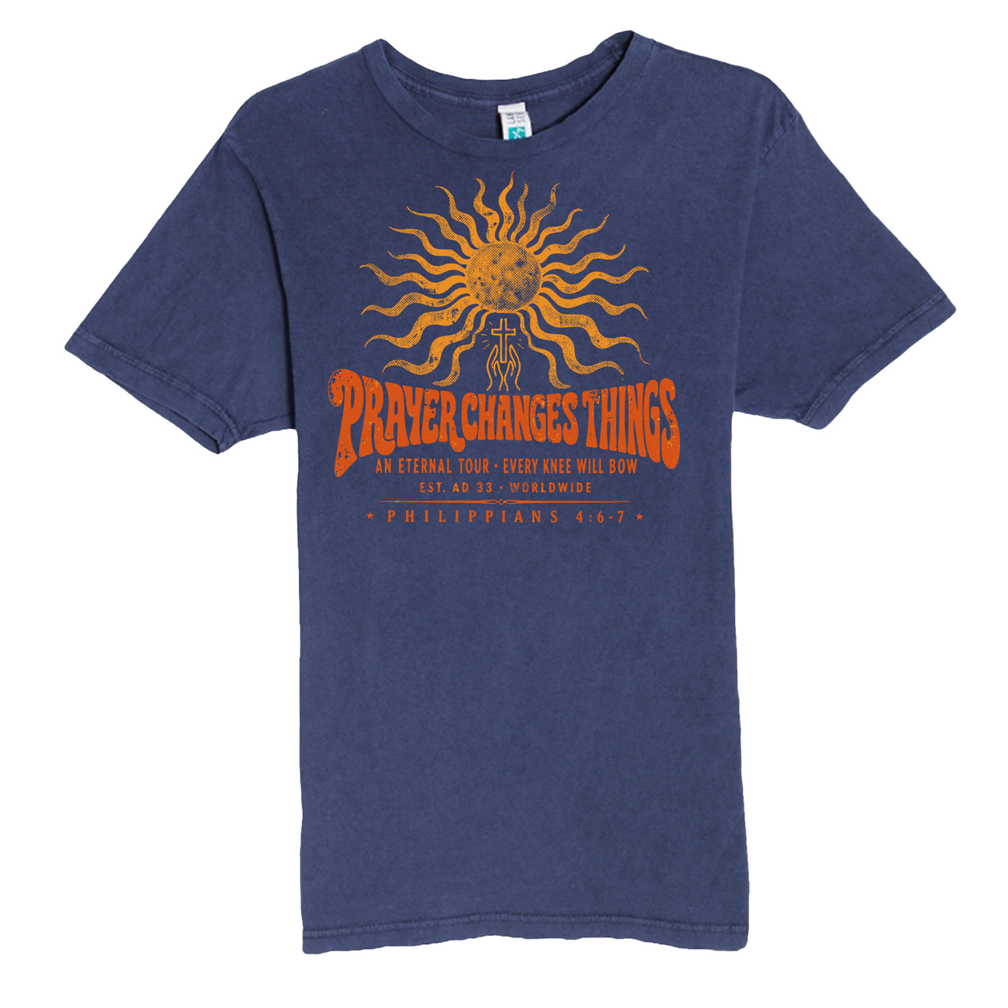 Vintage Sun Graphic Tee — Retro 'Peace, Groove & Vibes' Crewneck
