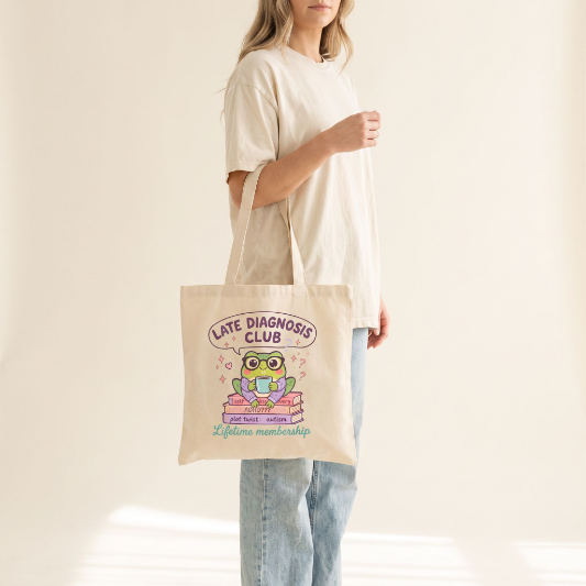 Late Diagnosis Club Tote Bag | ADHD Autism Gift | Adult Diagnosis