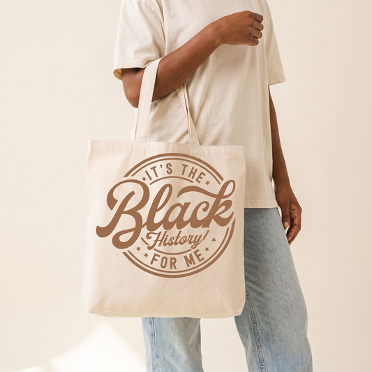 Black History Canvas Tote Bag | Vintage Gold Design Teacher Gift