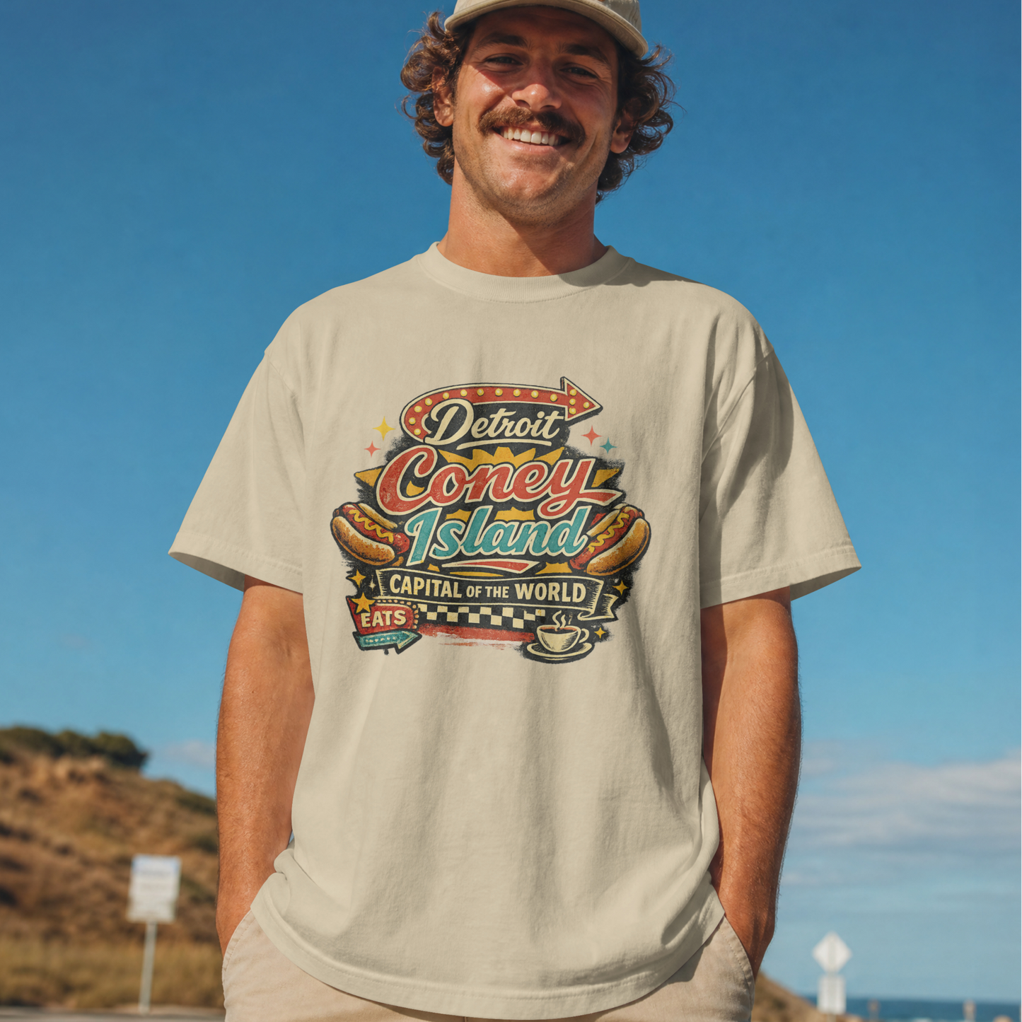 Detroit Coney Island Vintage Sign T-Shirt