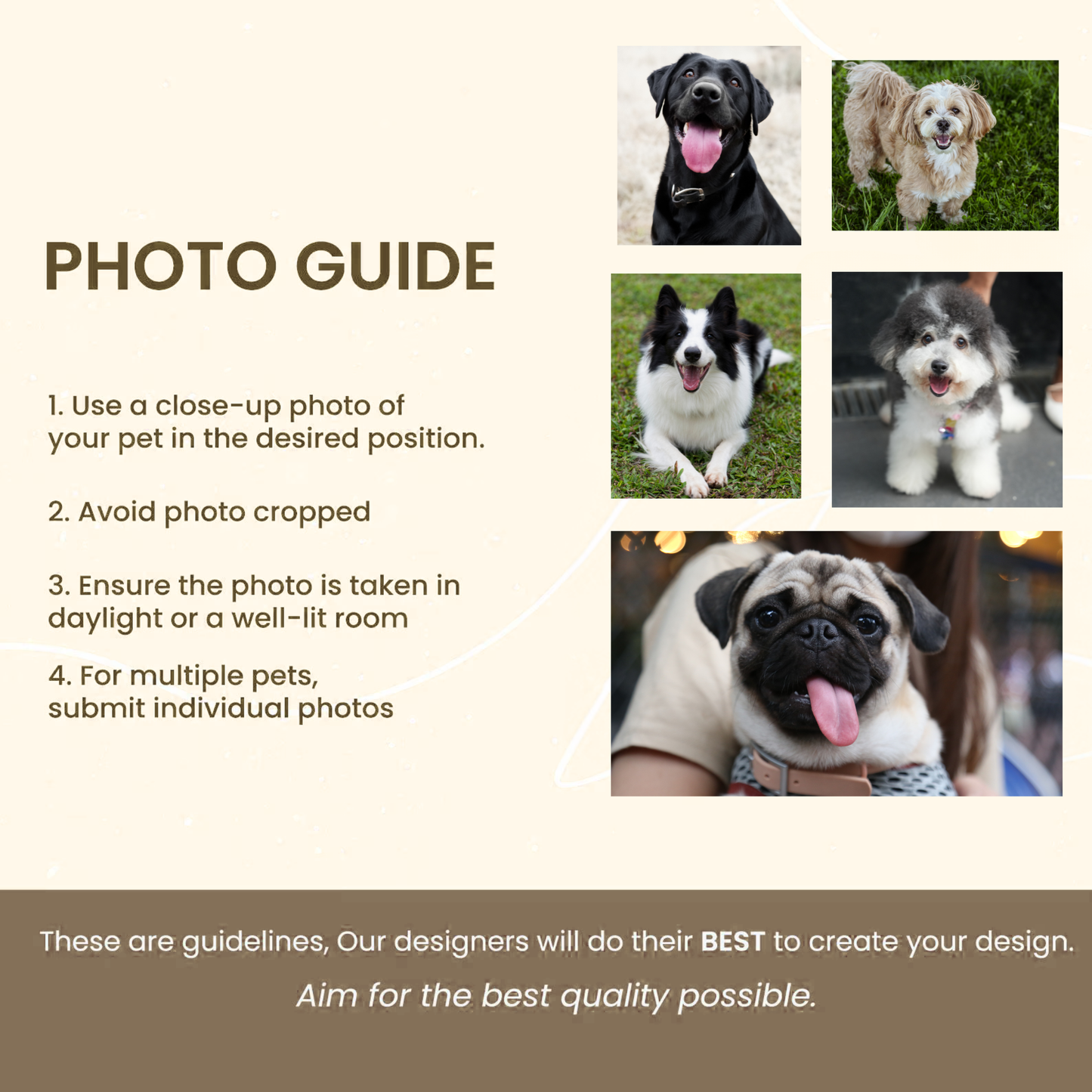 Custom Pet Portrait Coasters – Set of 4, Personalized Resin Drink Coasters