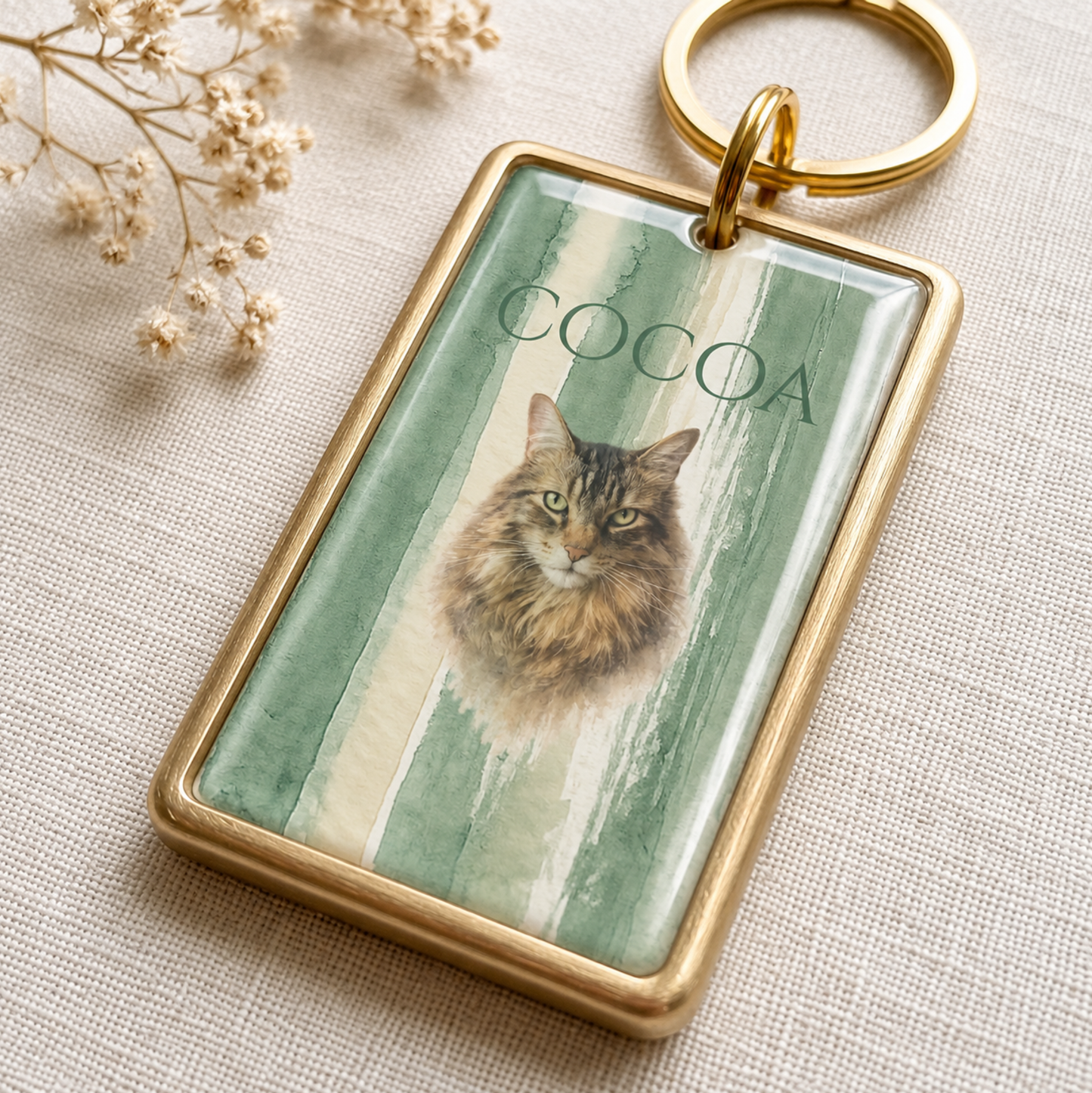 Personalized Custom Cat Keychain Pet Photo Keychain Cat Memorial Gift Holiday Gift for Pet Lovers