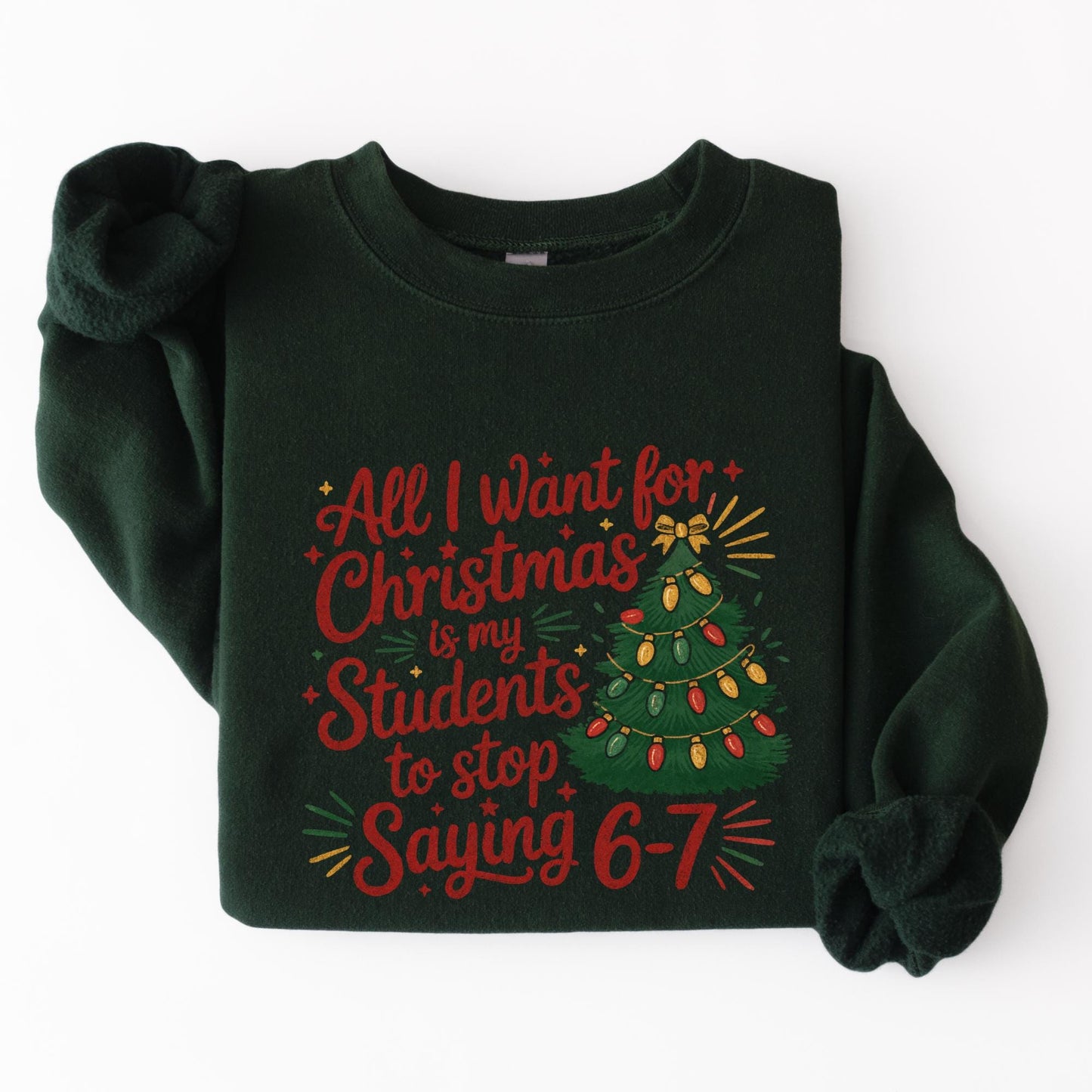 Funny Teacher Christmas Saying Sweatshirt, Students Wish Classroom Decor