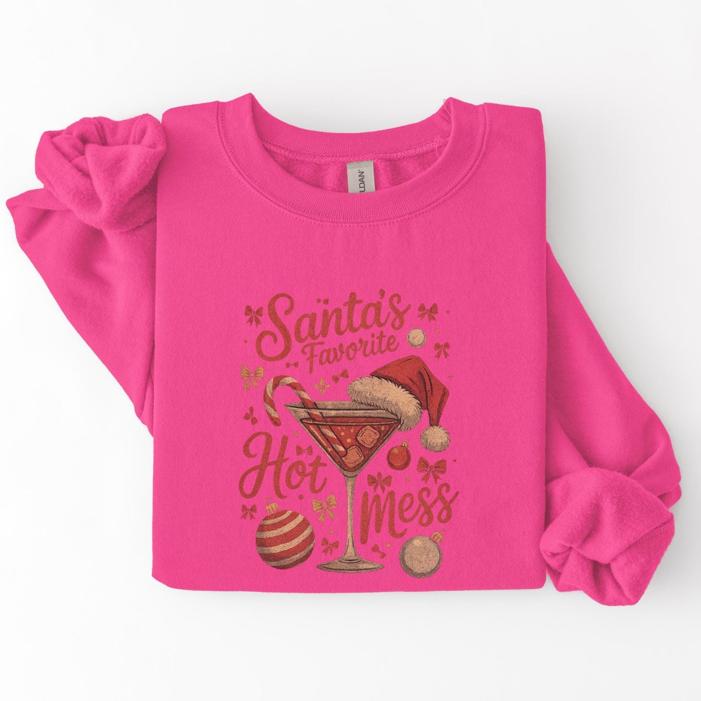 Santa's Hot Mess Martini Christmas Graphic