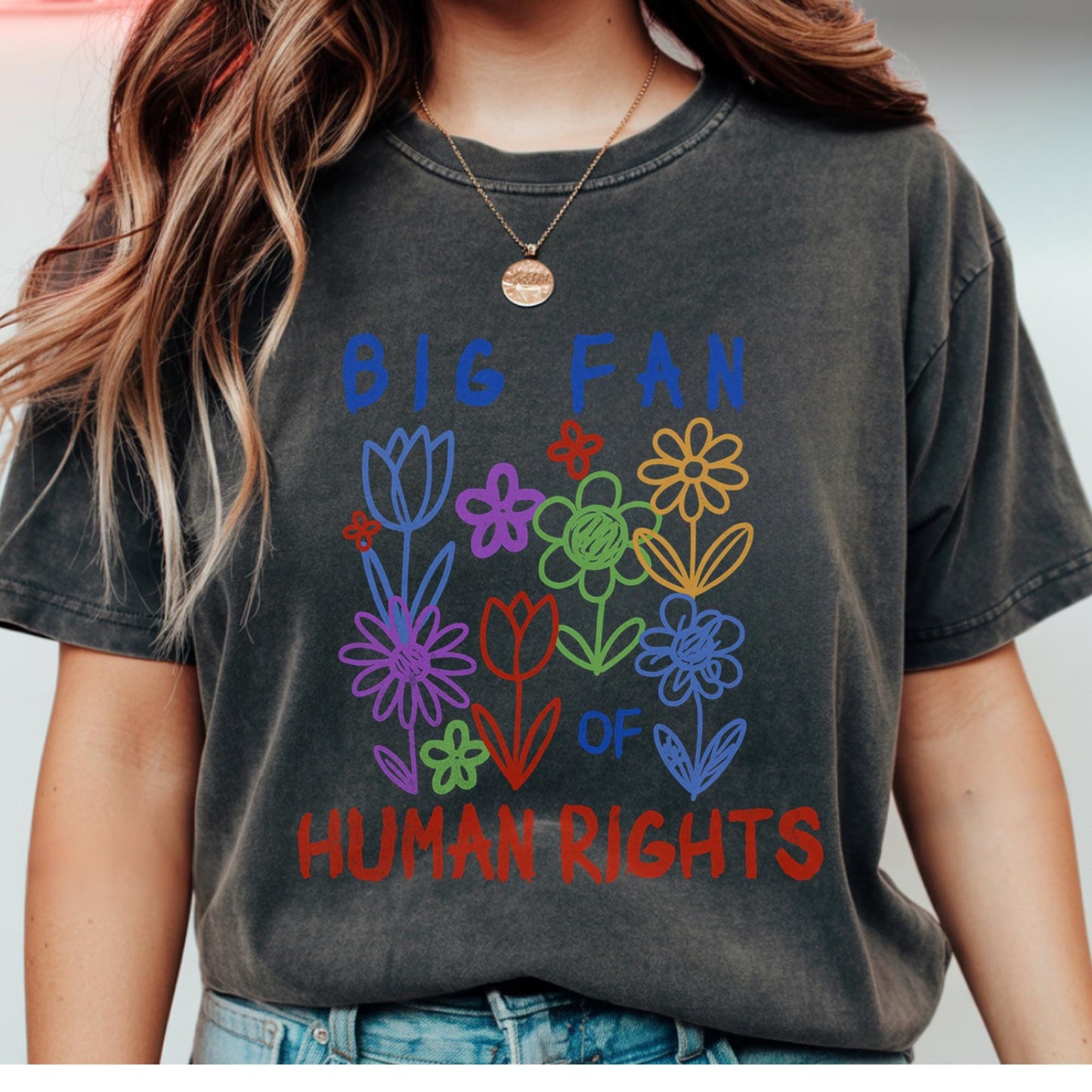 Human Rights Rainbow Flower Sweatshirt, Equality Kindness Tee