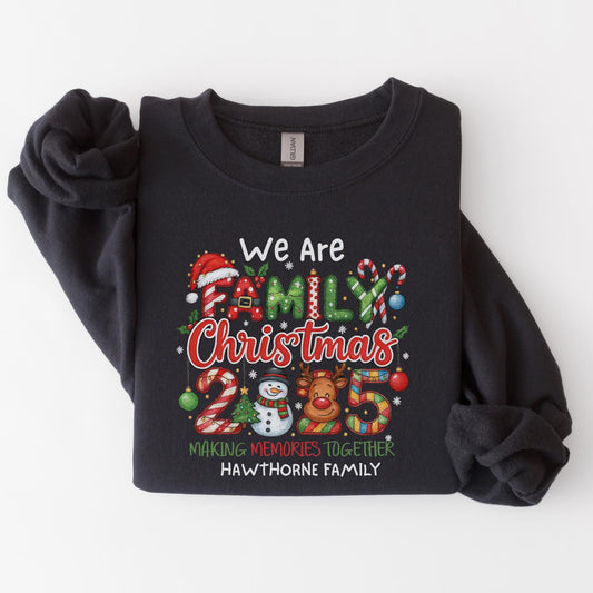 Custom Family Christmas Sweatshirt, Personalized Holiday Outfit