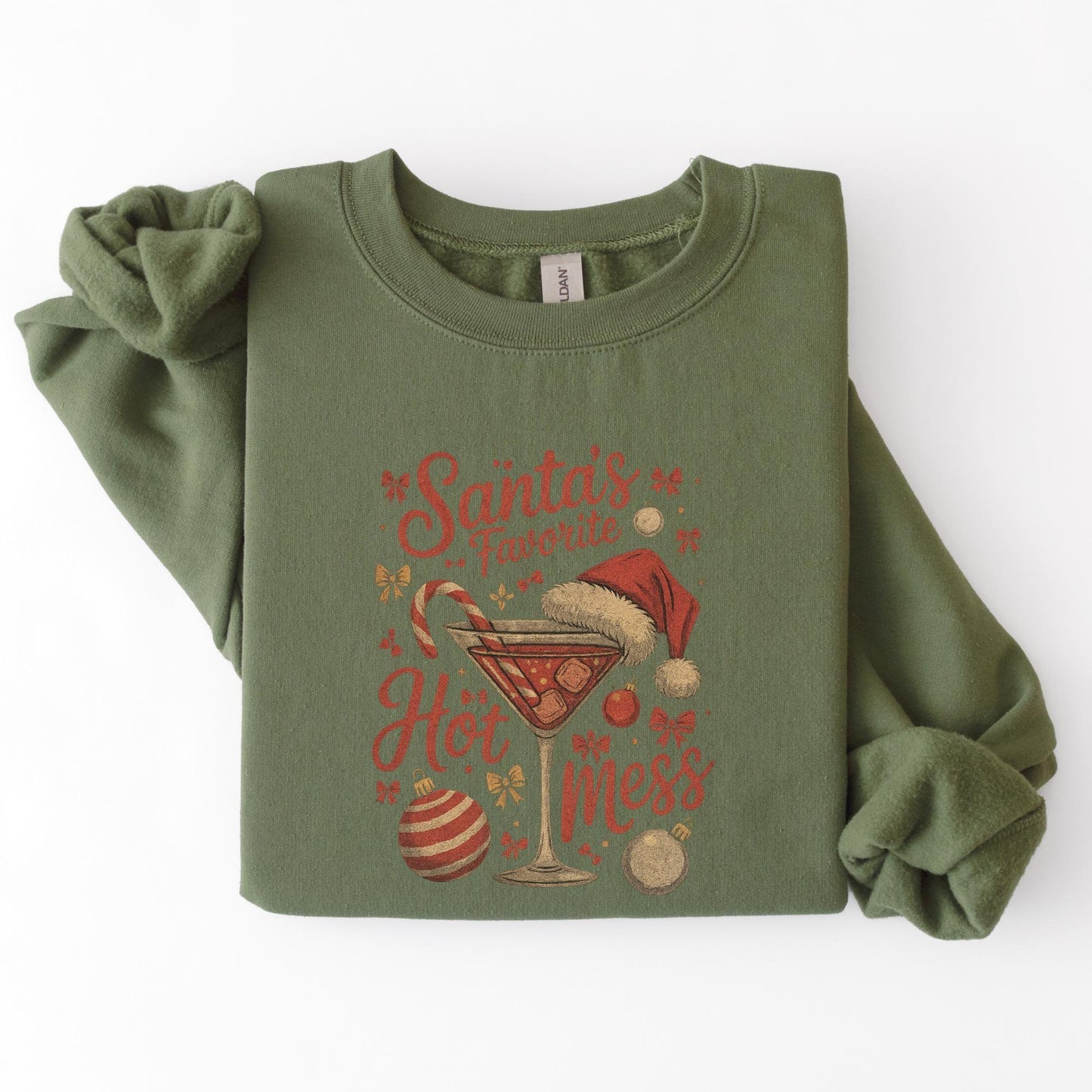 Santa's Hot Mess Martini Christmas Graphic