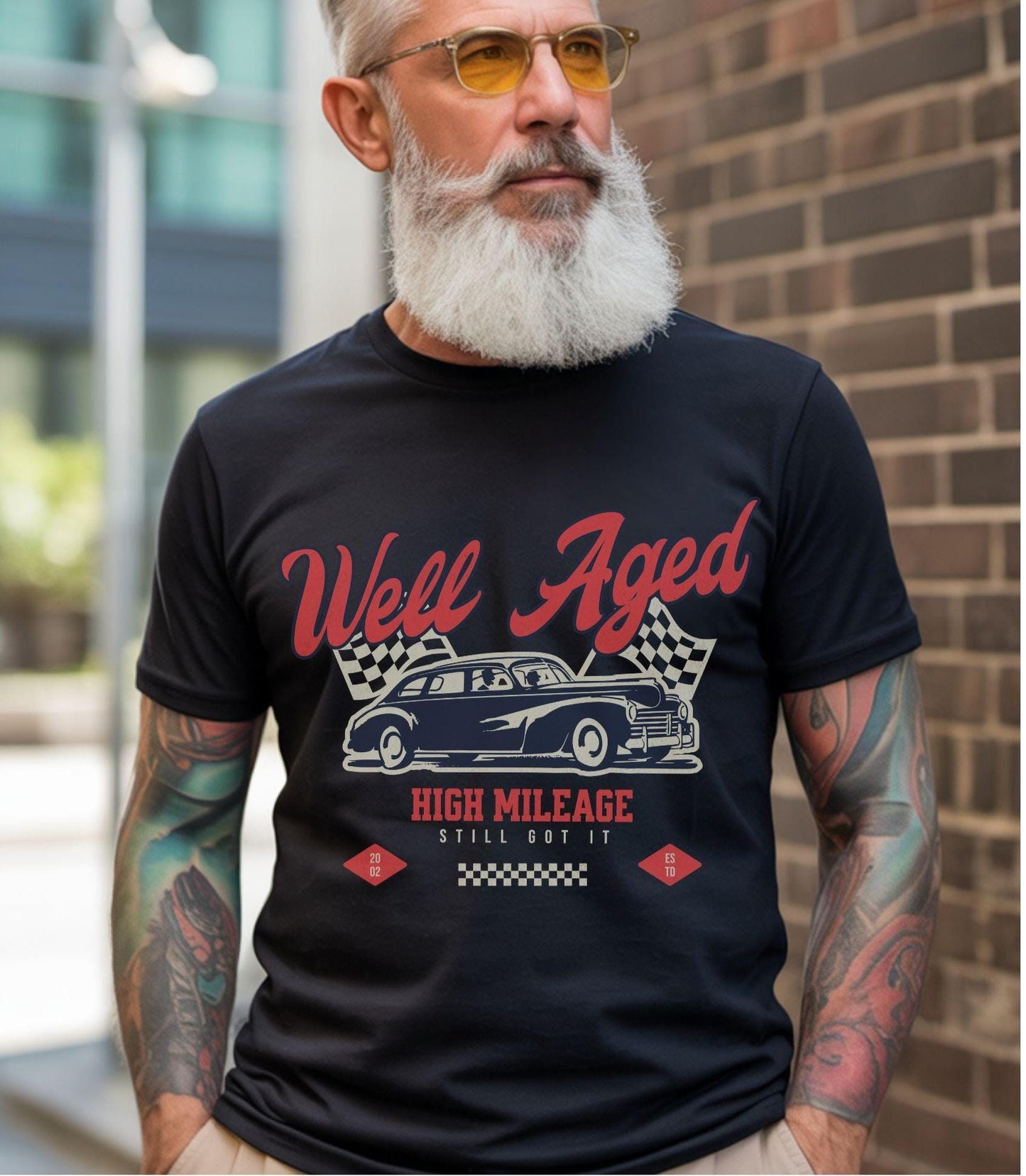 Personalized 40th Birthday Shirt, Well Aged High Mileage Classic Car Lover Gift (Est. 1985)