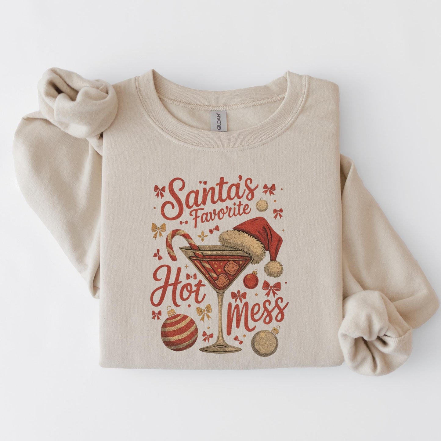 Santa's Hot Mess Martini Christmas Graphic