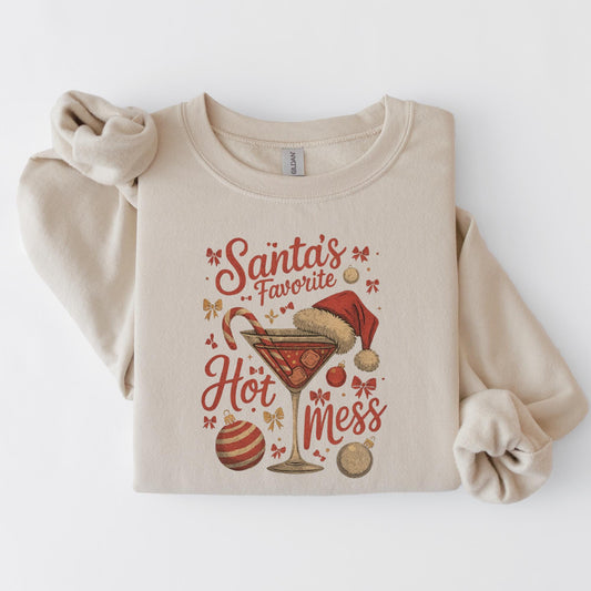 Santa's Hot Mess Martini Christmas Graphic