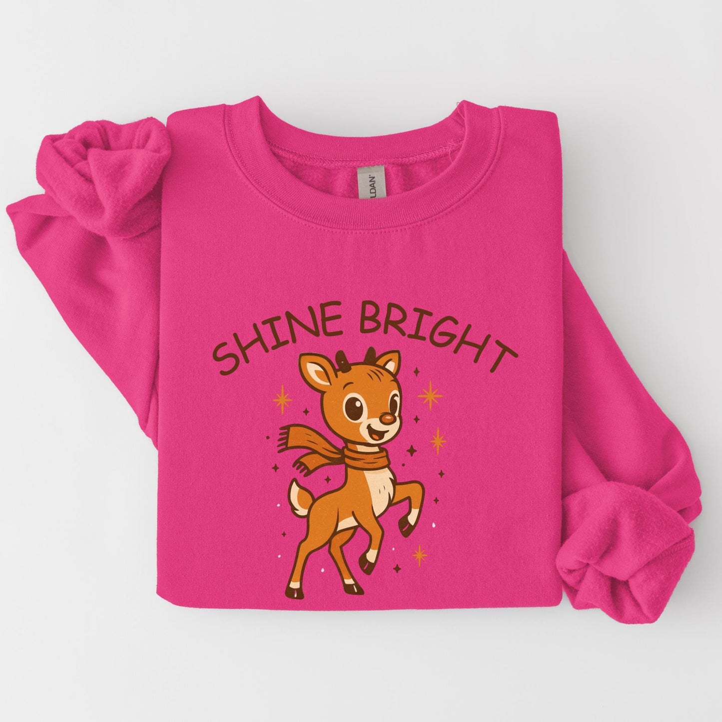 Shine Bright Reindeer, Christmas Other, Holiday Cheer Artwork, Cute Cartoon Reindeer, Festive Season Decor, Shine Bright Design