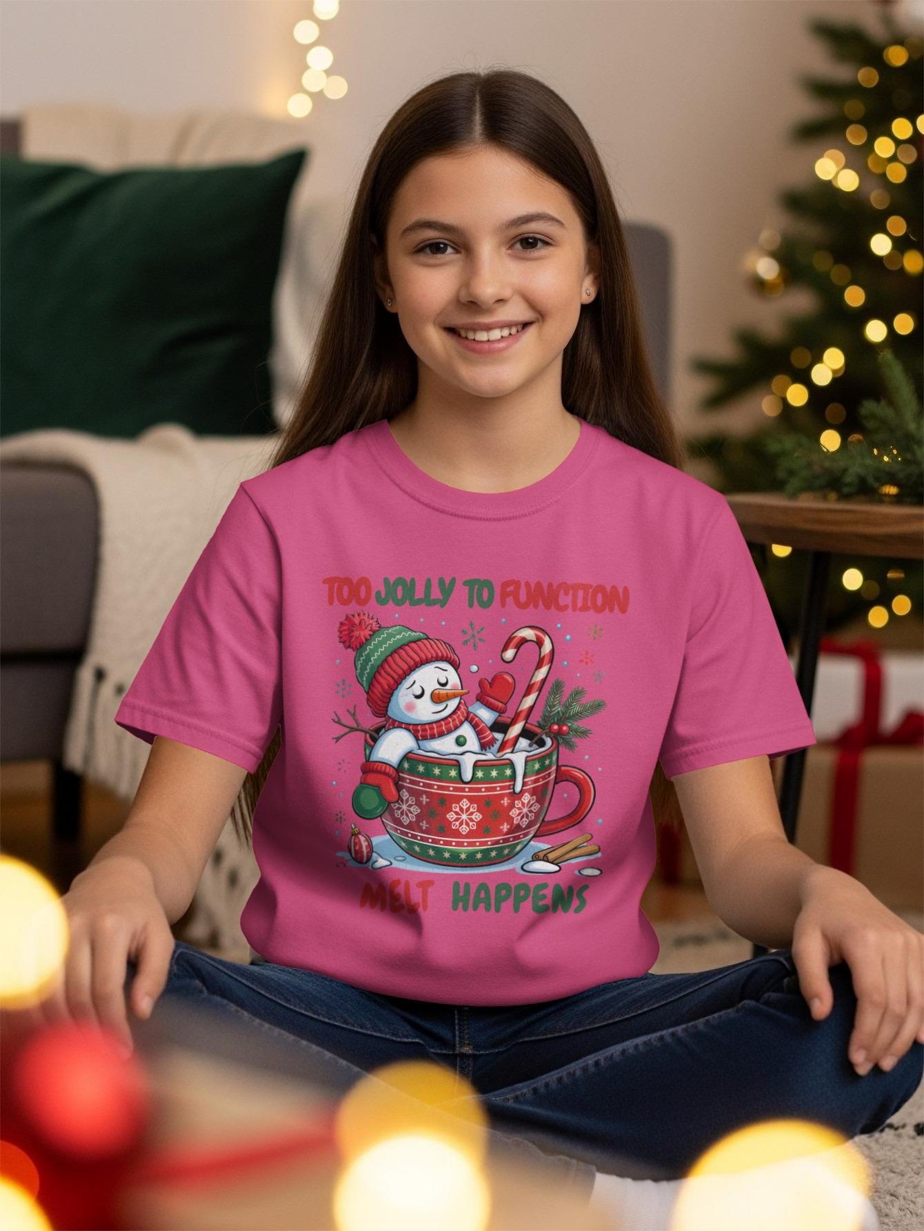 Funny Snowman Christmas Sweatshirt, Holiday Cocoa Mug Shirt