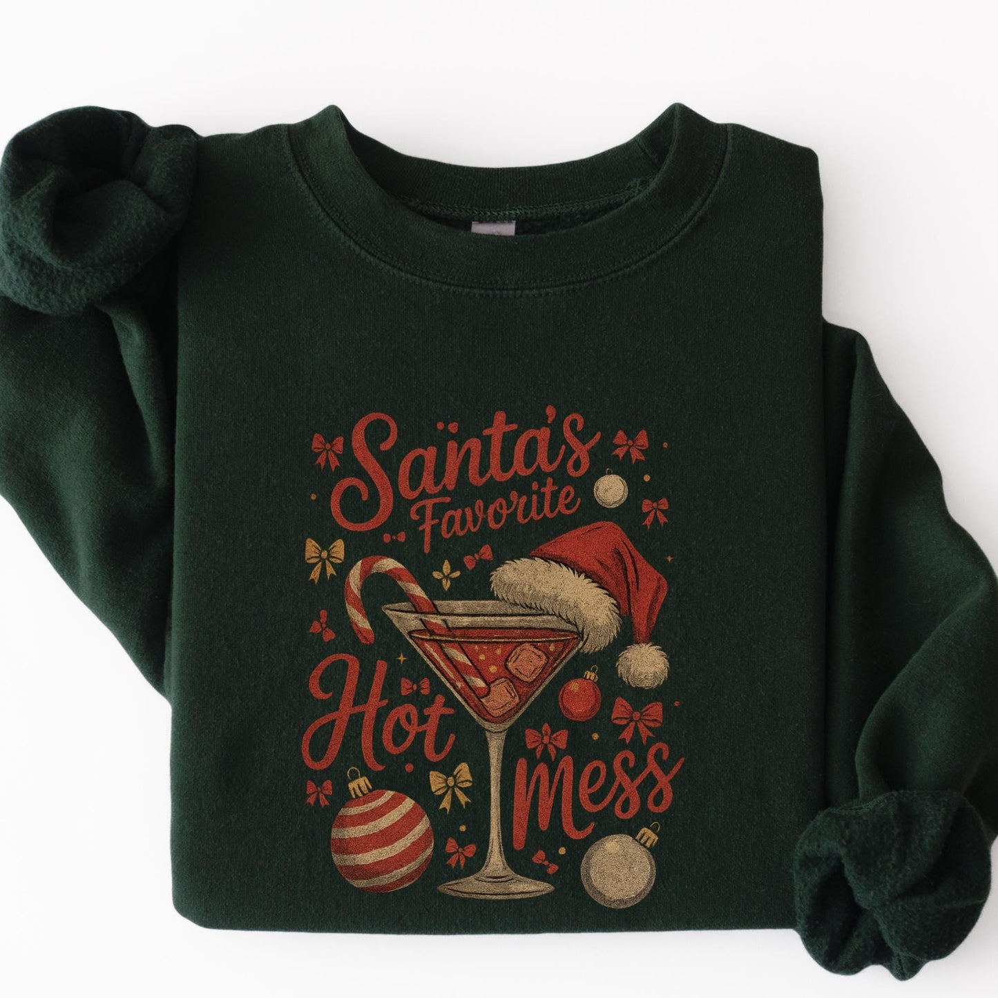 Santa's Hot Mess Martini Christmas Graphic