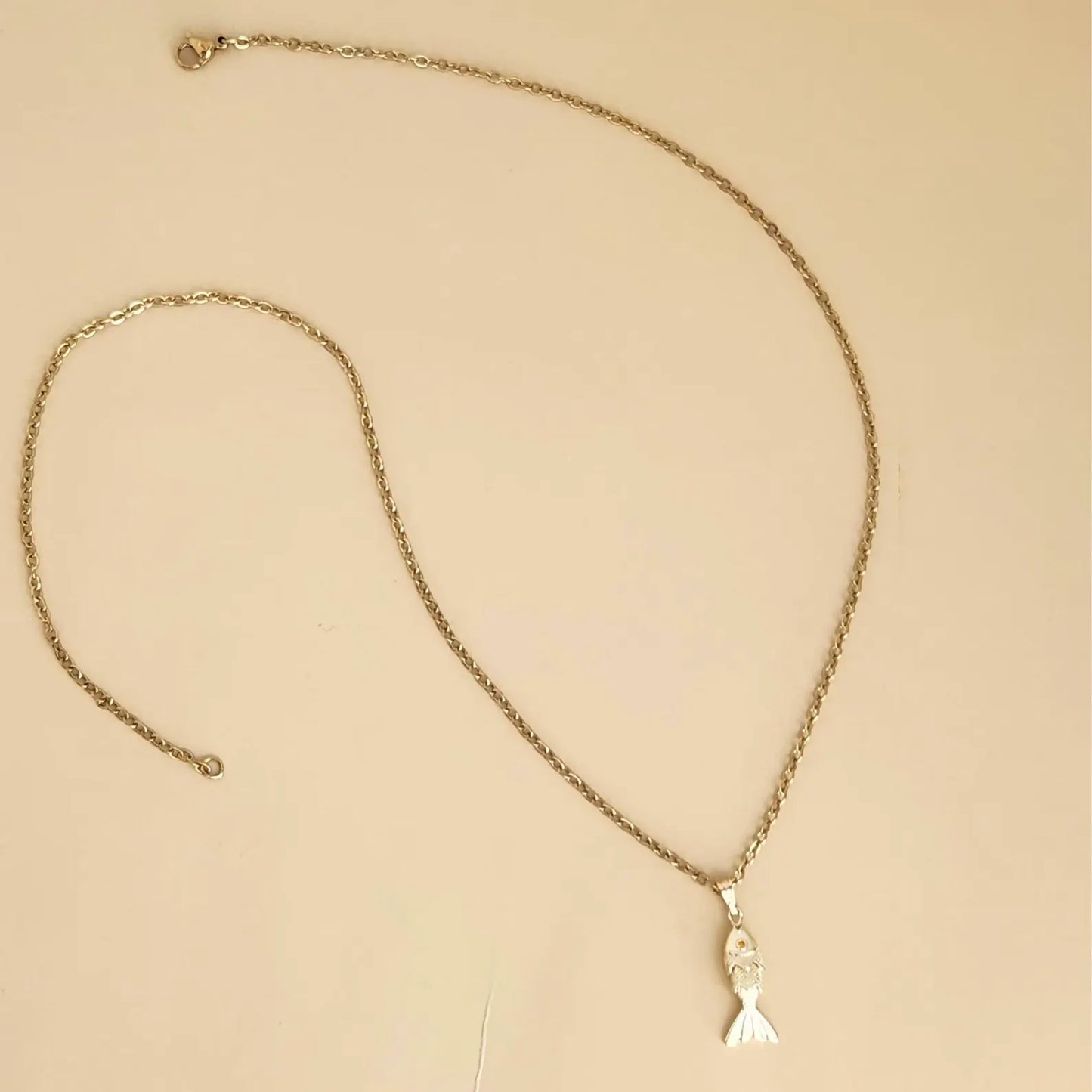 Gold Fish Pendant Necklace | 18k Gold Plating | Ocean Symbol & Christian Gift