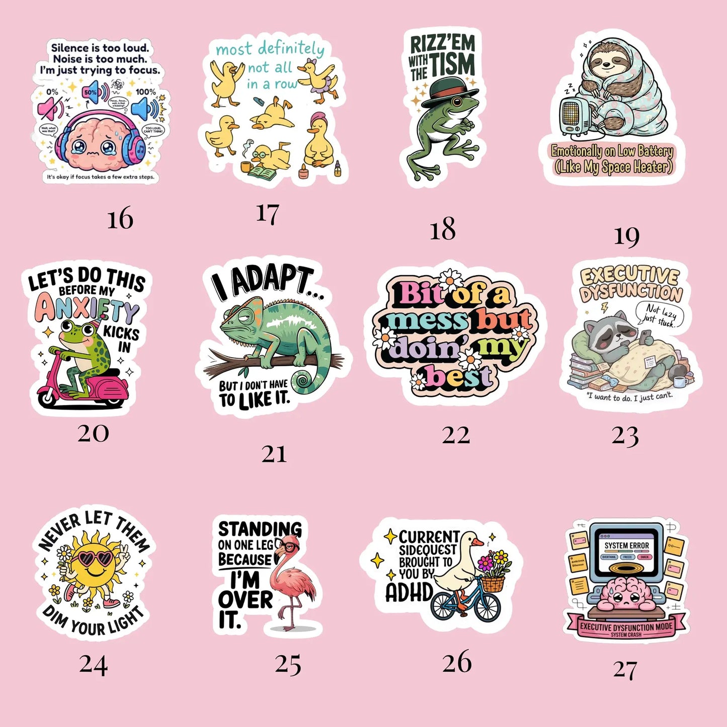 ADHD Sticker Pack – Choose Your Own | Loved and Threaded