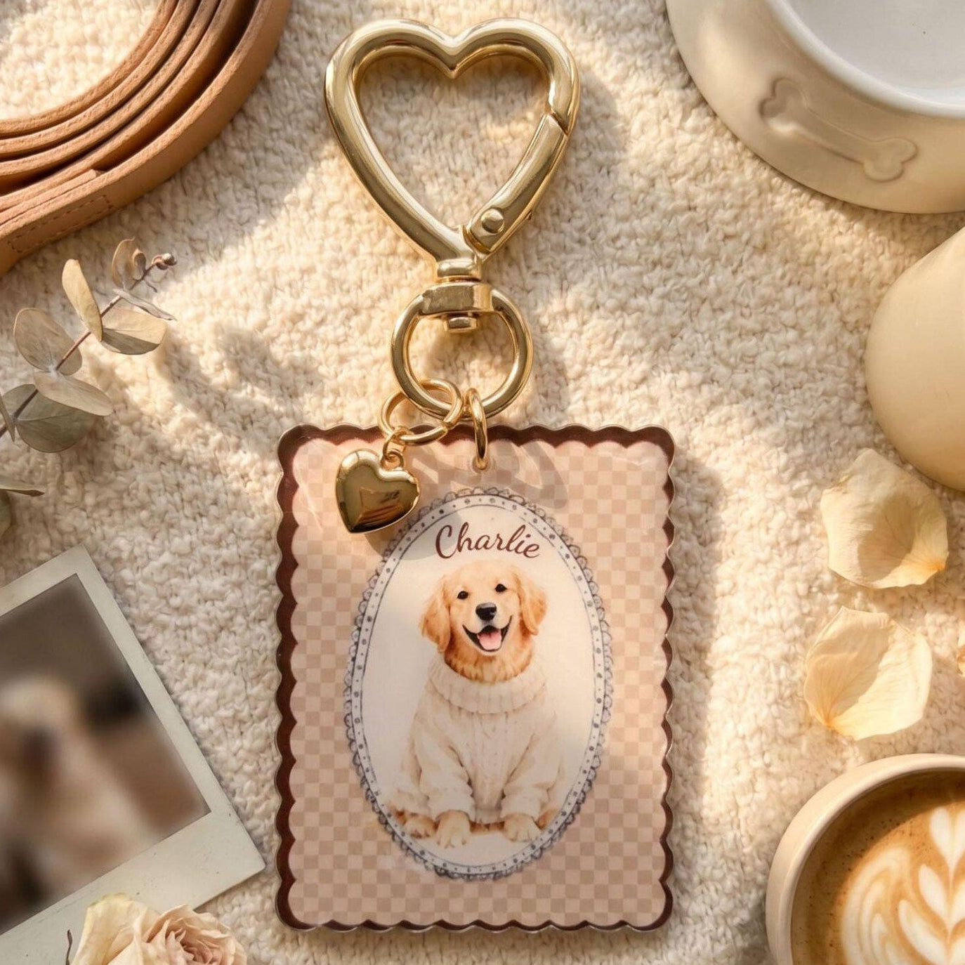 Personalized Pet Portrait Keychain | Custom Dog Photo Gift