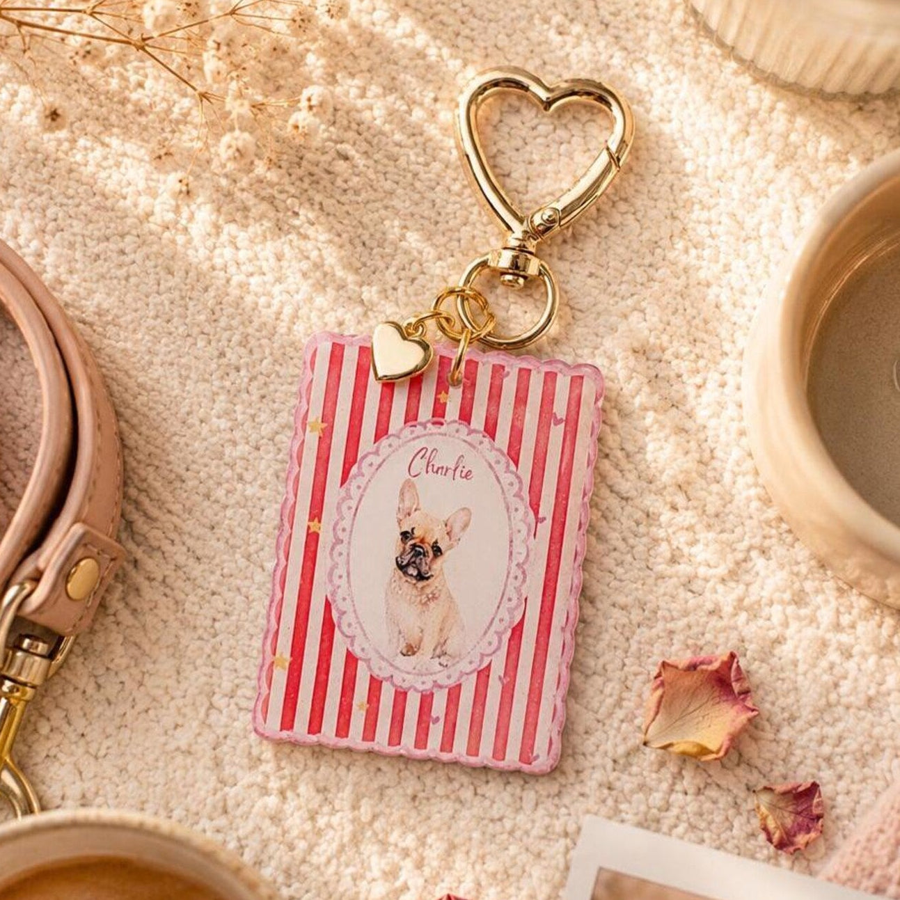 Personalized Pet Portrait Keychain | Custom Dog Photo Gift