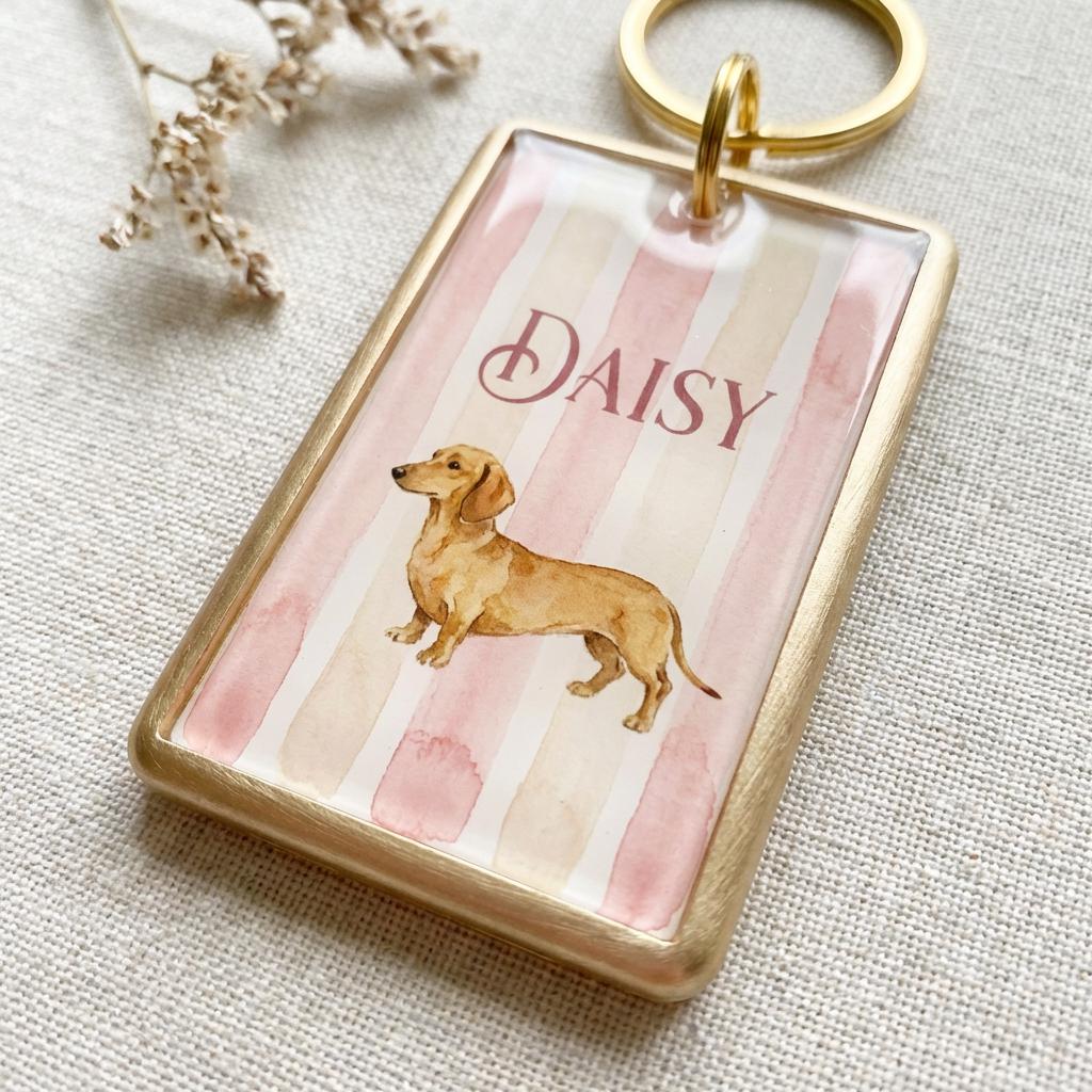 Personalized Pet Portrait Keychain – Custom Retro Motel Keychain